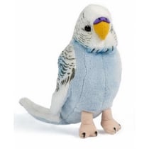 Peluche perruche bleue 20 cm - oiseau - living nature an380b