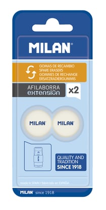 Blister 2 recharges pour gomme avec taille-crayons EXTENSION