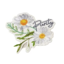Ecusson thermocollant fleurs purity 5cm x 6cm