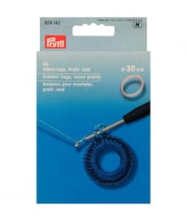 Lot de 30 Anneaux pour crocheter 30 mm rond - Prym Blanc
