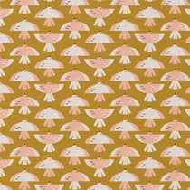 Tissu Coton imprimé Arty Oibi oiseau sur fond Ocre