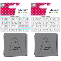 60 pochoirs 6 x 6 cm - Alphabet