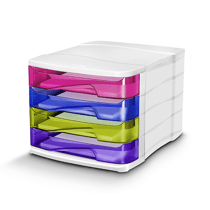 Bloc de classement rangement documents 4 tiroirs Happy Multicolore - CEP