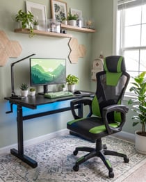Siège de gaming Cuir PU Vert citron IGNIS - Beliani