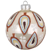 Boule Birdy Beige (8 cm) - Verre