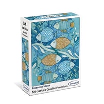 Jeu de 54 cartes classiques - poissons bleus
