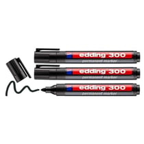 Lot de 3 marqueurs permanents - EDDING - Pointe ronde 1,5-3 mm - Noir
