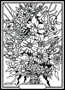 Tableau velours a colorier Bouquet de fleurs Sericolor