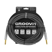 CABLE JACK 6.35 D/D - 6M - NYLON TRESSÉ GRIS - GROOVIT®