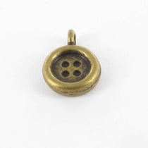 MégaCréa - Breloque en métal Bouton Bronze 10 pièces