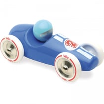 Voiture de course GM bleue en bois