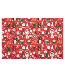 Tissu coton Noël personnages de 140 cm de largeur wonderworld rouge vendu par 50 cm