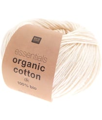 Coton à tricoter Essentials Organic Cotton DK - Rico Design 02 Ecru crème