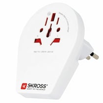 Skross Adaptateur Voyage 2 USB-A vers Chine Italie Brazil Pratique et Compact Blanc