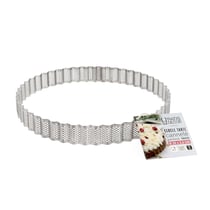 Cercle à tarte cannelé perforé inox H 2,5 cm Ø 20 cm