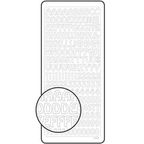Planche de stickers peel off argentés alphabet majuscules