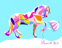 Le manège enchanté - Oeuvre d’art 70x50 cm - création en édition limitée - Artiste Mademoiselle Bouche