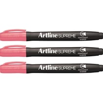 Lot de 3 marqueurs permanents indélébiles pointe conique 1 mm - ARTLINE - Rose - Supreme EPF-700