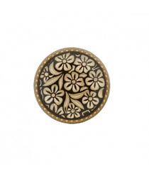 Bouton métal motif floraux 23mm à queue - Prym Gris Fonce