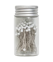 Tube en verre de 95 épingles à tête de verre - Collection fleurs bleues - Hobby Gift