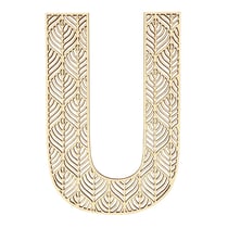 Lettre U en bois Alphabet géant ajouré 24 cm