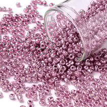 2000 Perles de Rocaille Violet Rose métallisé diamètre 2 mm 12/0 - creation bijoux