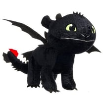 Peluche krokmou dragon noir 39 cm - doudou licence dragons
