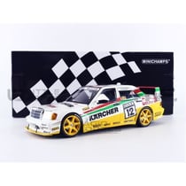 Voiture Miniature de Collection - MINICHAMPS - MERCEDES-BENZ 190E 2.5-16 EVO 2 - 1/18 - Blanc/Jaune - DTM 1992