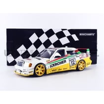 Voiture Miniature de Collection - MINICHAMPS - MERCEDES-BENZ 190E 2.5-16 EVO 2 - 1/18 - Blanc/Jaune - DTM 1992