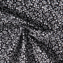 Tissu Coton imprimé Lutos Mina sur fond Noir