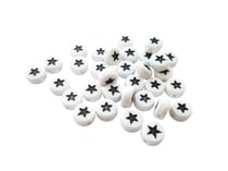 20 Perles en acrylique rondes 7mm blanc et étoile noire