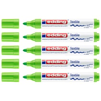 Lot de 5 marqueurs textiles permanents pointe 2-3 mm - EDDING - vert clair