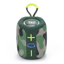 Mini Enceinte Bluetooth Puissante 8W Avec Basses Profondes Et Lumière LED Pour Extérieur Vert YONIS