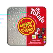Boîte métal jungle speed la totale - totem en bois, 2 séries de cartes - asmodee - jeu d'ambiance