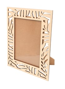Cadre à photo en bois découpe feuillage 23 cm