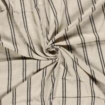 Tissu Lin Viscose Gustave rayures double sur fond Beige
