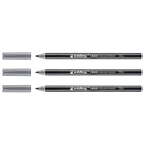 Lot de 3 feutres de coloriage pointe ronde moyenne - EDDING - Gris Argent - 1300
