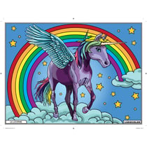 Tableau Velours à colorier Pour enfant La Licorne cascade