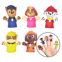 Set de 5 marionnettes a doigts pat patrouille - mini figurines - theatre, spectacle