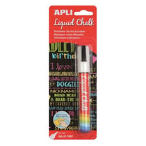 Apli 13954 - Marqueur craie liquide effaçable pointe ronde écriture blanche diàmètre 5.5mm