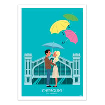 Affiche 50x70 cm - Cherebourg les Parapluies - Raphael Delerue