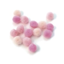 Pompons, 15 mm, 60 pces, rose assorti