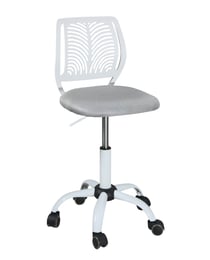 Chaise de bureau enfant pivotante réglable SAWI blanc gris