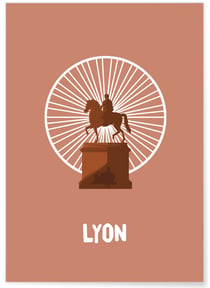 Affiche ville Minimaliste Lyon | A3 : 29,7x42cm