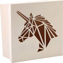 Graine Créative - Boîte en bois Licorne 15x15cm