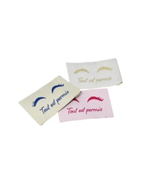 3 étiquettes à coudre - Tout est permis