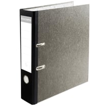 Classeurs à levier avec mécanique Prem'Touch - Papier marbré gris - Dos de 80 mm - A4 maxi. - Gris-dos noir - x 10 - Exacompta