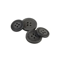 Lot de 3 boutons bio résine 4 trous gris anthracite