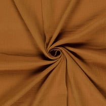 Tissu Double gaze de Coton uni Caramel
