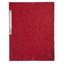 Chemise 3 rabats à élastiques carte lustrée 400g/m2 - A4 - Cerise - x 25 - Exacompta